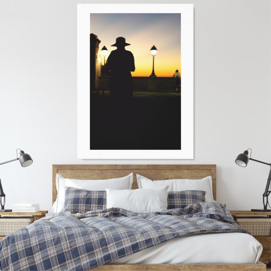 Silhouette at Sunset Canvas Afdruk (Insitu (Slaapkamer))