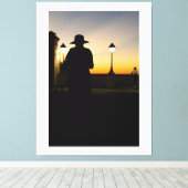Silhouette at Sunset Canvas Afdruk (Insitu (Houten vloer))
