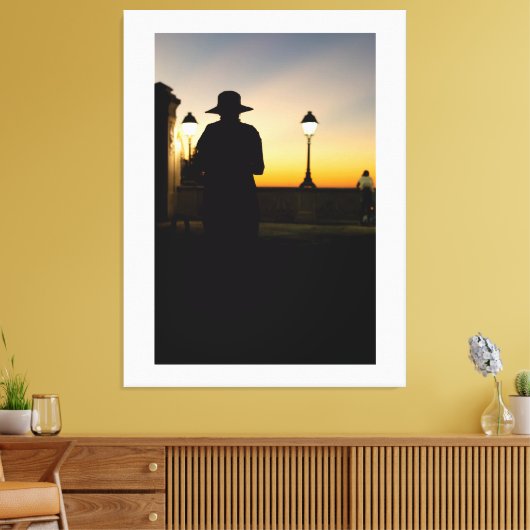Silhouette at Sunset Canvas Afdruk (Insitu (Woonkamer))