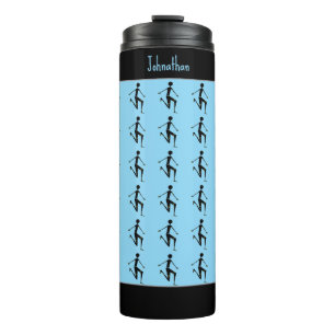 Silhouette atleet, Kenia Afrikaanse kunst, Blauw Thermosbeker