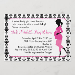 Silhouette Baby Shower-uitnodigingen Kaart