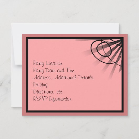 Silhouette Bachelorette Party (roze en zwart) Kaart (Achterkant)