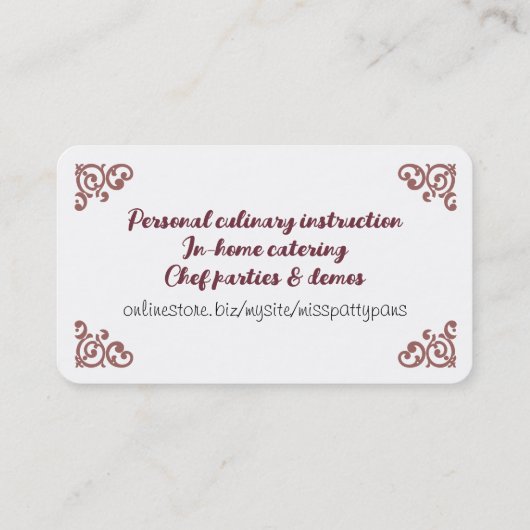 Silhouette bakkerij bakkerij, gebak, bakkerij visitekaartje (Achterkant)