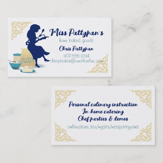 Silhouette bakkerij bakkerij, gebak, bakkerij visitekaartje (Voorkant / Achterkant)