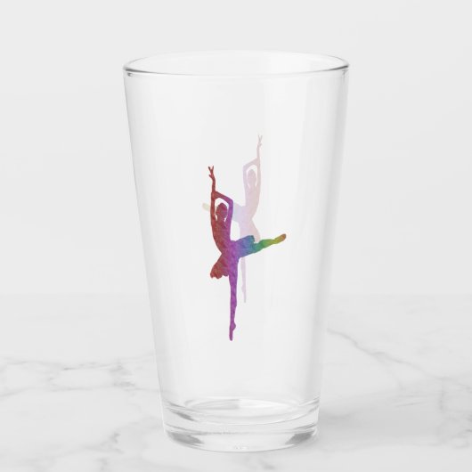 Silhouette Ballerina Glass | Elegante balletdans Glas (Voorkant)