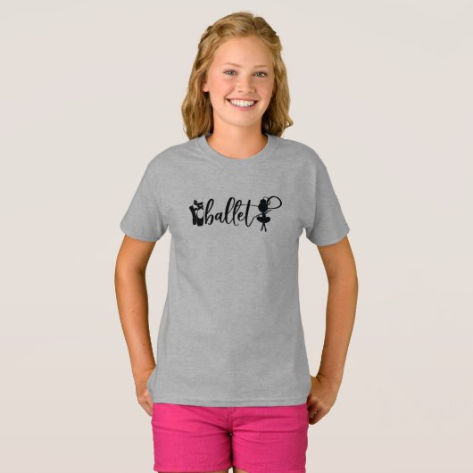Silhouette Ballet Dancer Slippers T-shirt (Voorkant volledig)