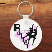 Silhouette Ballet T-shirts en cadeautjes Sleutelhanger (Voorkant)