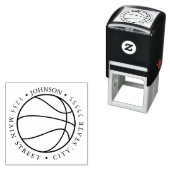 Silhouette Basketball Return Label Zelfinktende Stempel (In situ)
