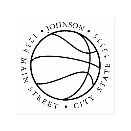 Silhouette Basketball Return Label Zelfinktende Stempel (Design)