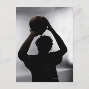 Silhouette basketbalspeler briefkaart