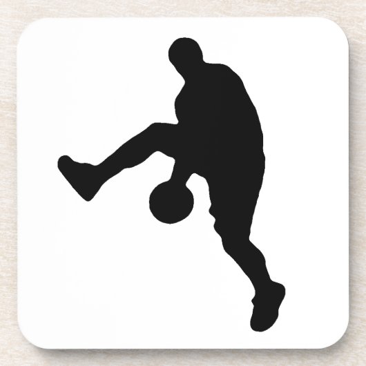 Silhouette basketbalspeler drankjes onderzetter (Voorkant)