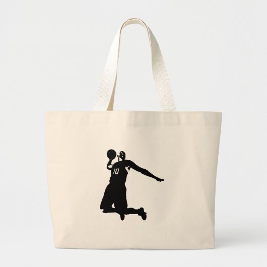 Silhouette basketbalspeler grote tote bag (Voorkant)