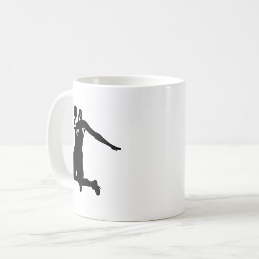 Silhouette basketbalspeler koffiemok (Voorkant links)