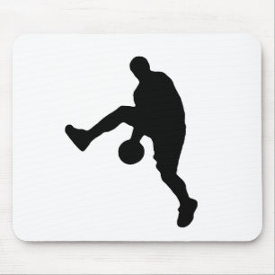 Silhouette basketbalspeler muismat