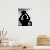 Silhouette basketbalspeler poster (Keuken)