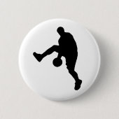 Silhouette basketbalspeler ronde button 5,7 cm (Voorkant)