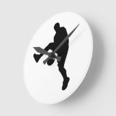 Silhouette basketbalspeler ronde klok (Hoek)