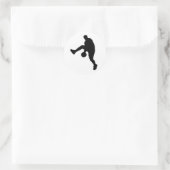 Silhouette basketbalspeler ronde sticker (Tas)
