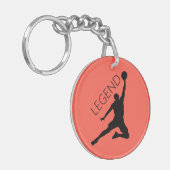 Silhouette basketbalspeler sleutelhanger (Voorkant Links)