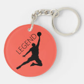 Silhouette basketbalspeler sleutelhanger (Achterkant)