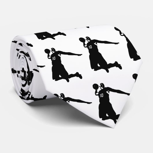 Silhouette basketbalspeler stropdas (Opgerold)