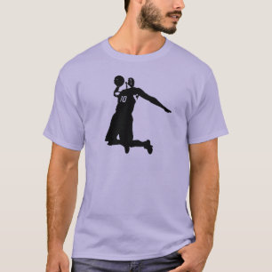 Silhouette basketbalspeler t-shirt