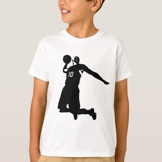 Silhouette basketbalspeler t-shirt (Voorkant)