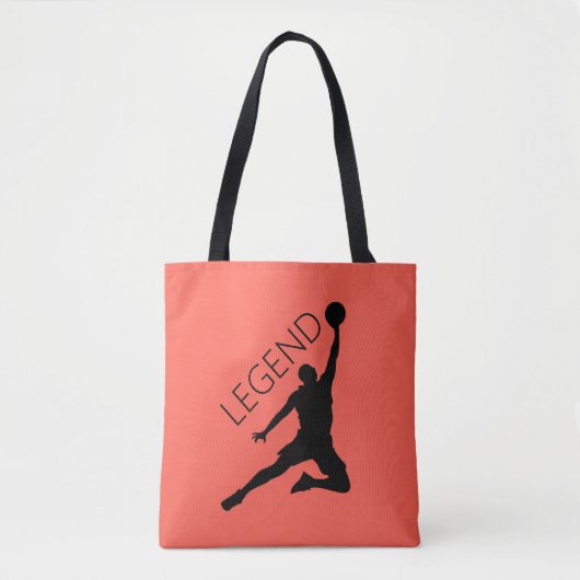 Silhouette basketbalspeler tote bag (Voorkant)