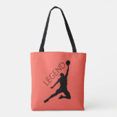 Silhouette basketbalspeler tote bag (Achterkant)