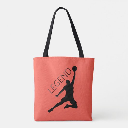 Silhouette basketbalspeler tote bag (Achterkant)