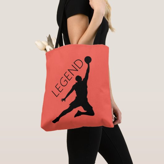 Silhouette basketbalspeler tote bag (Dichtbij)