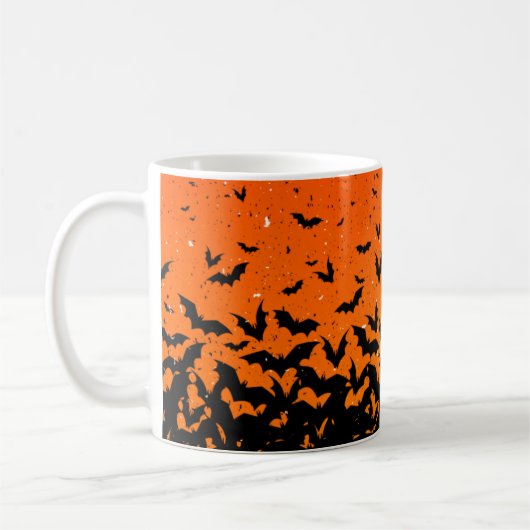 Silhouette Bats Vampire Dracula Halloween Pattern Koffiemok (Links)