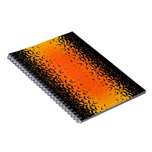 Silhouette Bats Vampire Dracula Halloween Pattern Notitieboek (Rechterzijde)