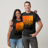 Silhouette Bats Vampire Dracula Halloween Pattern T-shirt (Unisex)