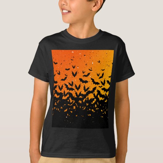 Silhouette Bats Vampire Dracula Halloween Pattern T-shirt (Voorkant)