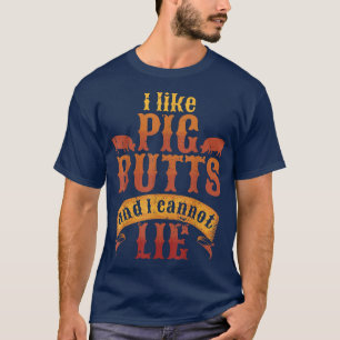 Silhouette BBQ Grill ik hou van varken en ik kan n T-shirt