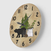 Silhouette Beer Rustic Country Mountain Grote Klok (Hoek)