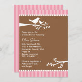 Silhouette Birds Baby Shower Invitations Kaart (Voorkant / Achterkant)