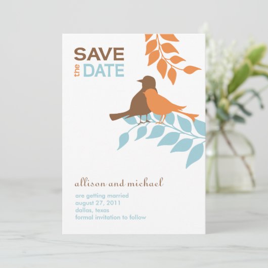 Silhouette Birds Save the Date (Staand voorkant)