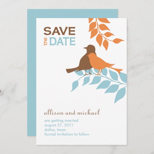 Silhouette Birds Save the Date (Voorkant / Achterkant)