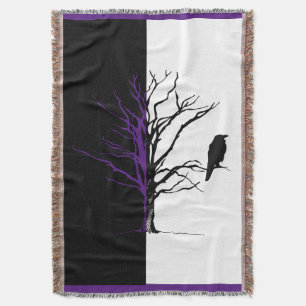 Silhouette Black Bird Raven Deken