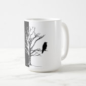 Silhouette Black Bird Raven Koffiemok (Voorkant rechts)