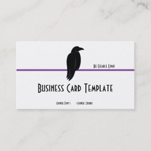 Silhouette Black Bird Raven Logo Visitekaartje