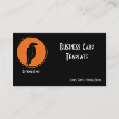 Silhouette Black Bird Raven Logo Visitekaartje (Voorkant)
