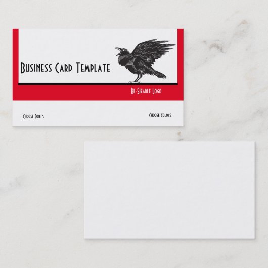 Silhouette Black Bird Raven Logo Visitekaartje (Voorkant / Achterkant)