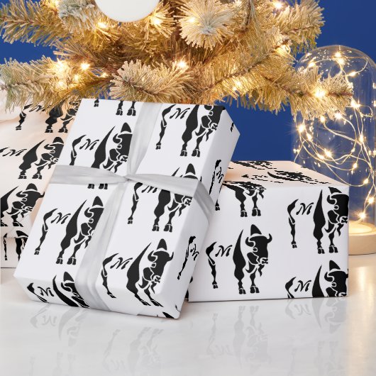 Silhouette Black Buffalo Cadeaupapier (Feestdagen)