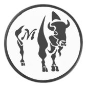 Silhouette Black Buffalo Hockey Puck (Voorkant)