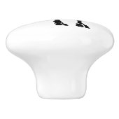 Silhouette Black Buffalo Monogram Keramische Knop (Zijkant)