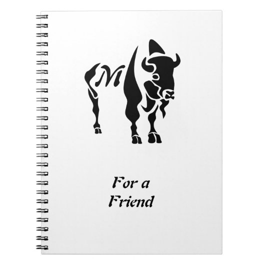 Silhouette Black Buffalo Monogram Notitieboek (Voorkant)