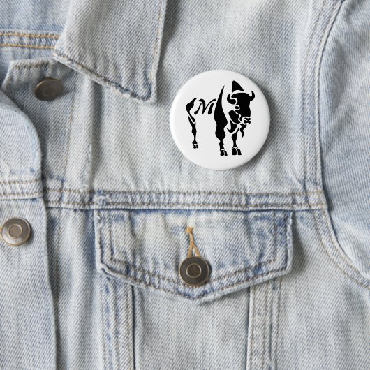 Silhouette Black Buffalo Monogram Ronde Button 5,7 Cm (In situ)